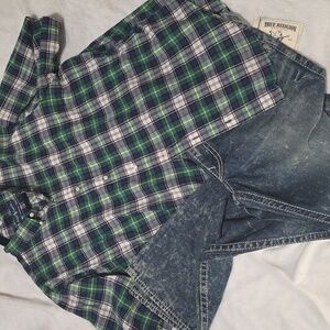 Polo Ralph Lauren Blue and Green Plaid Shirt
